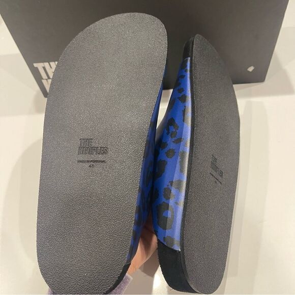 THE KOOPLES BLUE LEATHER LEOPARD-PRINT SANDALS NIB size 41 main image 7